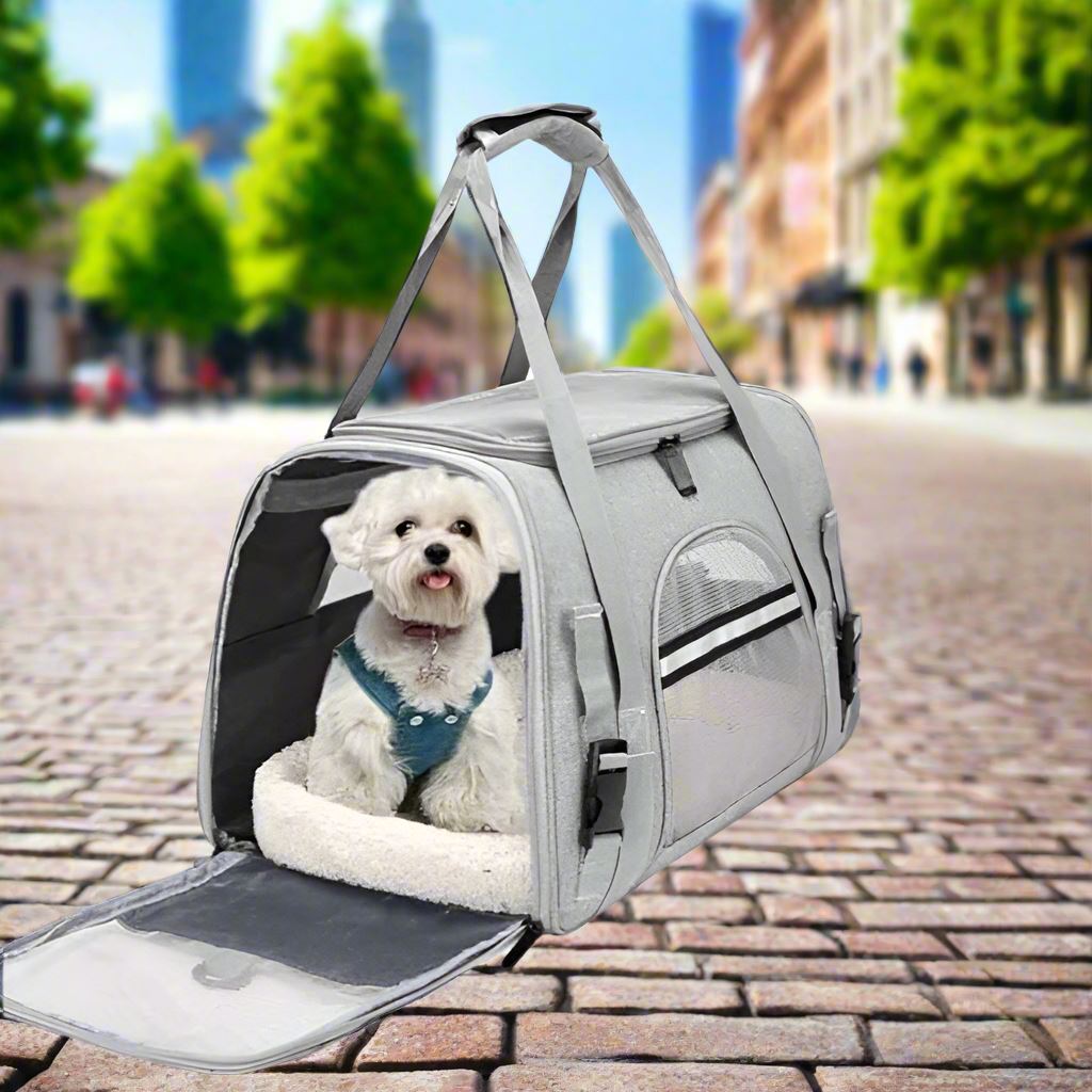 Sac de Transport pour Chien - DogCarrierBag™ - Gris - Le Bazar de Mélichien