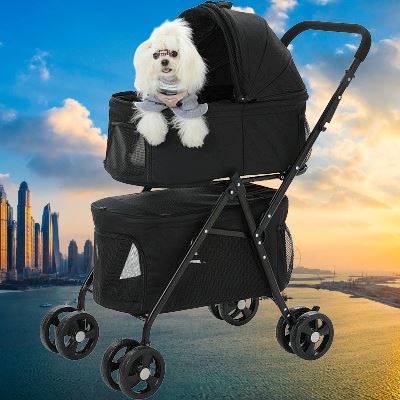 Poussette pour Chien - PetStroller™ - Noir - Le Bazar de Mélichien
