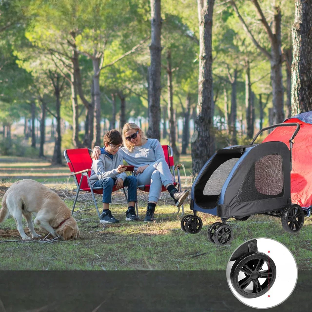 Poussette pour Chien - StrollyPet™ - Bleu - Le Bazar de Mélichien