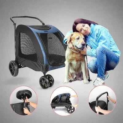 Poussette pour Chien - StrollyPet™ - Bleu - Le Bazar de Mélichien