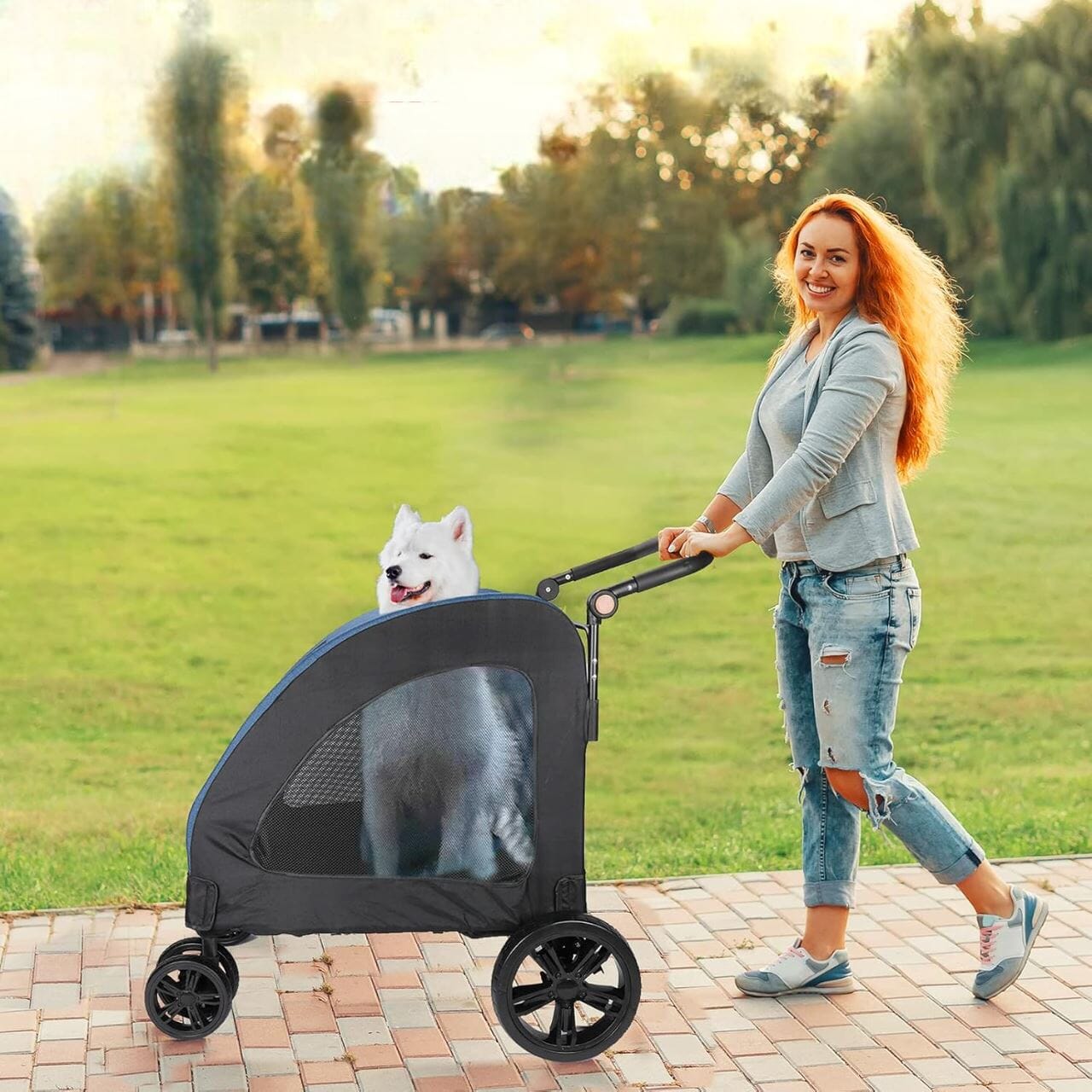 Poussette pour Chien - StrollyPet™ - Bleu - Le Bazar de Mélichien