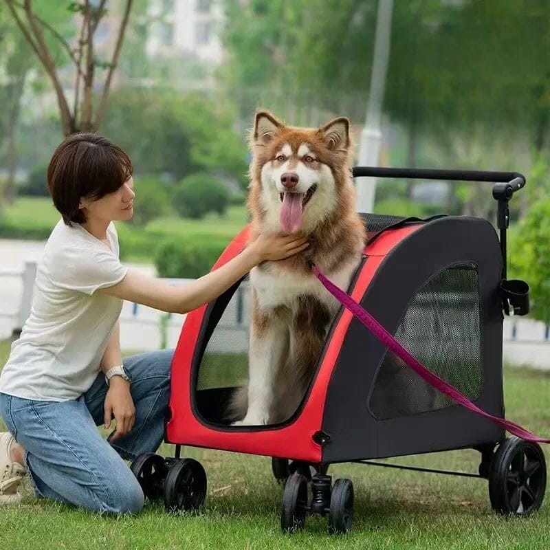 Poussette pour Chien - StrollyPet™ - Rouge - Le Bazar de Mélichien