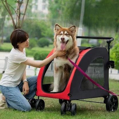 Poussette pour Chien - StrollyPet™ - Rouge - Le Bazar de Mélichien