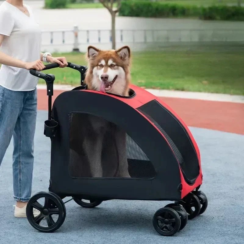 Poussette pour Chien - StrollyPet™ - Rouge - Le Bazar de Mélichien
